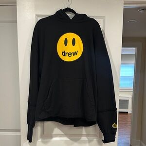 DREW deconstructed mascot hoodie, Black with Yellow Logo